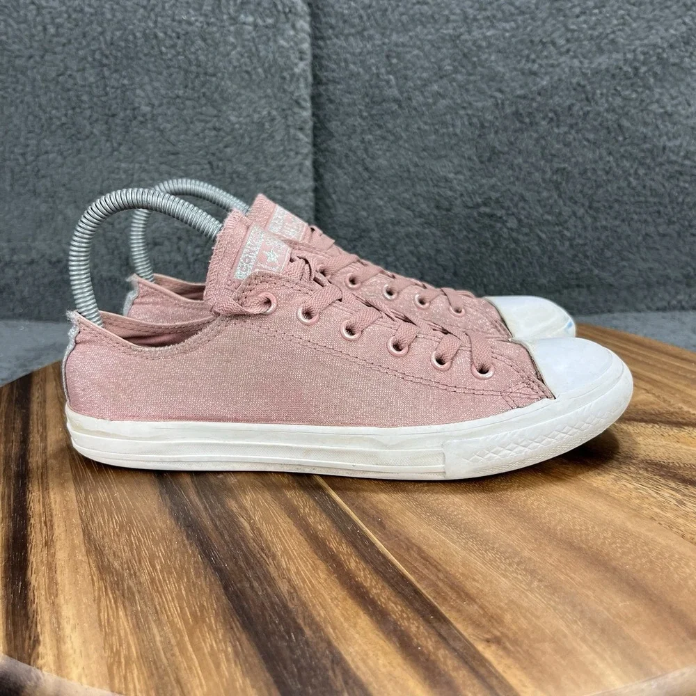 Converse Chuck Taylor All Star Junior Low‎ Top Sneakers Pink Glitter Size 5